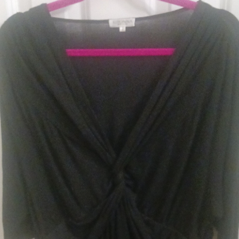 Kiyonna Black Draped Blouse